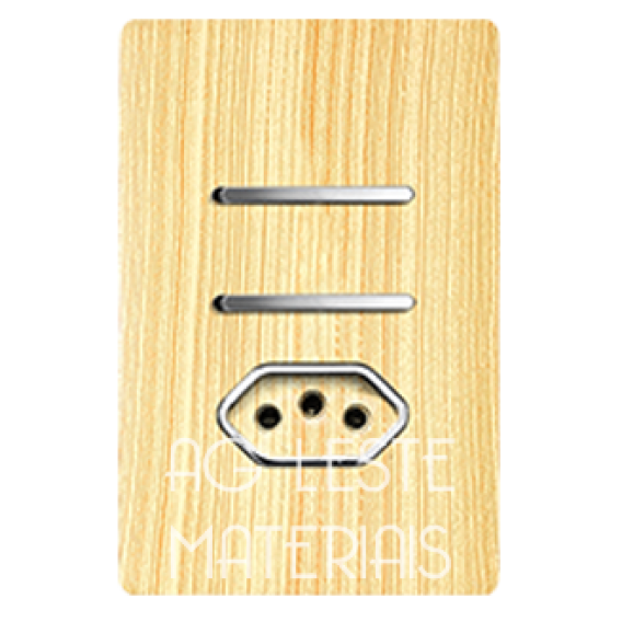 Conjunto Interruptor Simples + Paralelo + Tomada 10A - Novara Especiais Maple